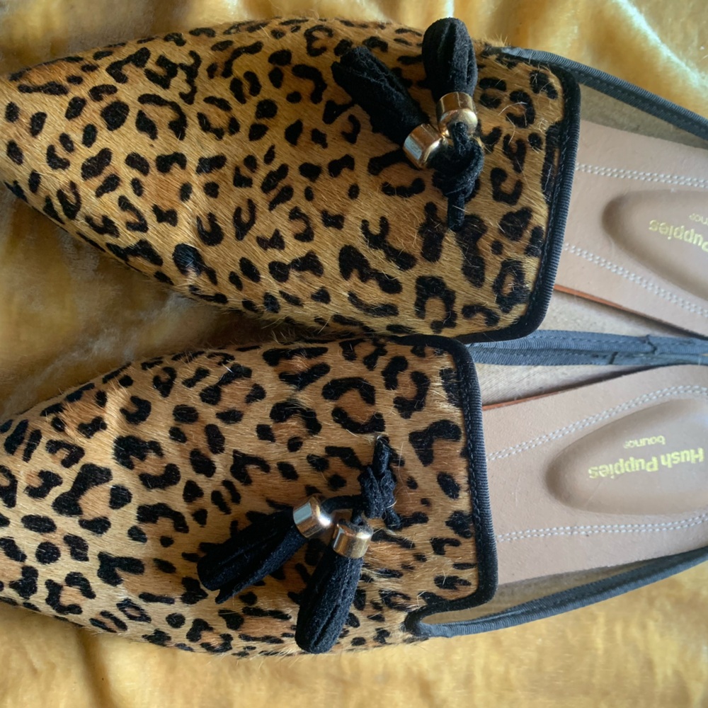 Hush Puppies Leopard Slides EUC Size 10